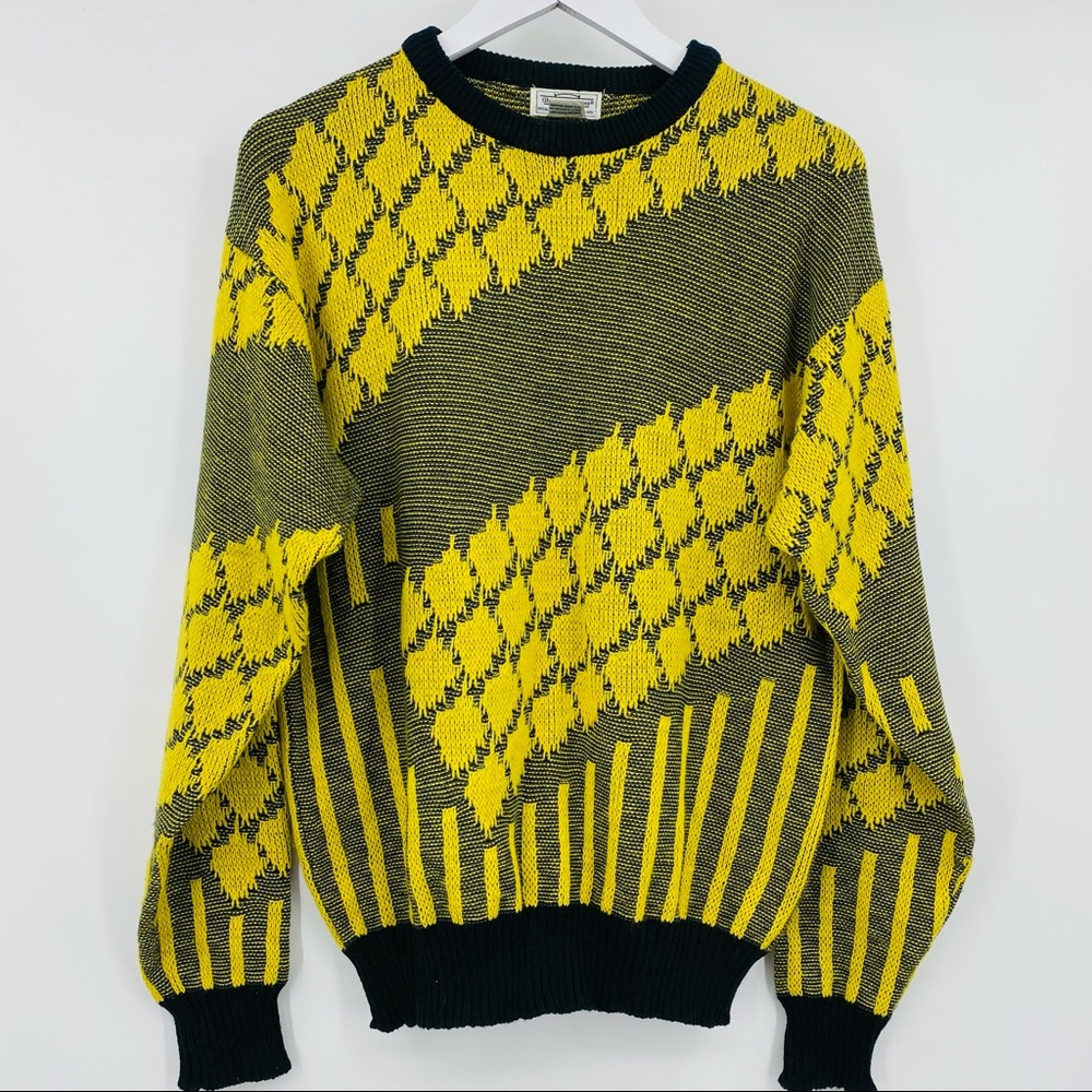 Vintage Giovanni L’uomo Bright Yellow Knit Sweater
